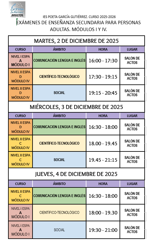 Imagen de la noticia: Exámenes de la ESPA